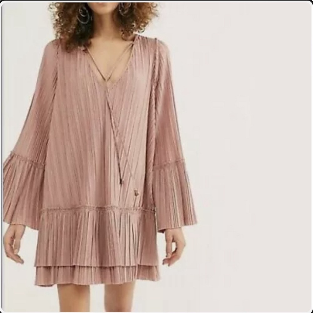 Free People Cant Help It Mini Dress Pink Clay Color Medium New with tags.